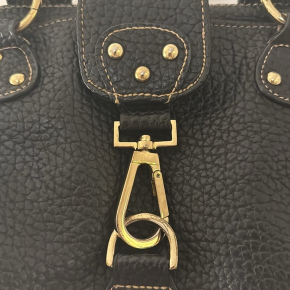 Barneys New York black pebbled leather handbag - Picture 3 of 8